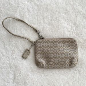 Coach metallic wristlet